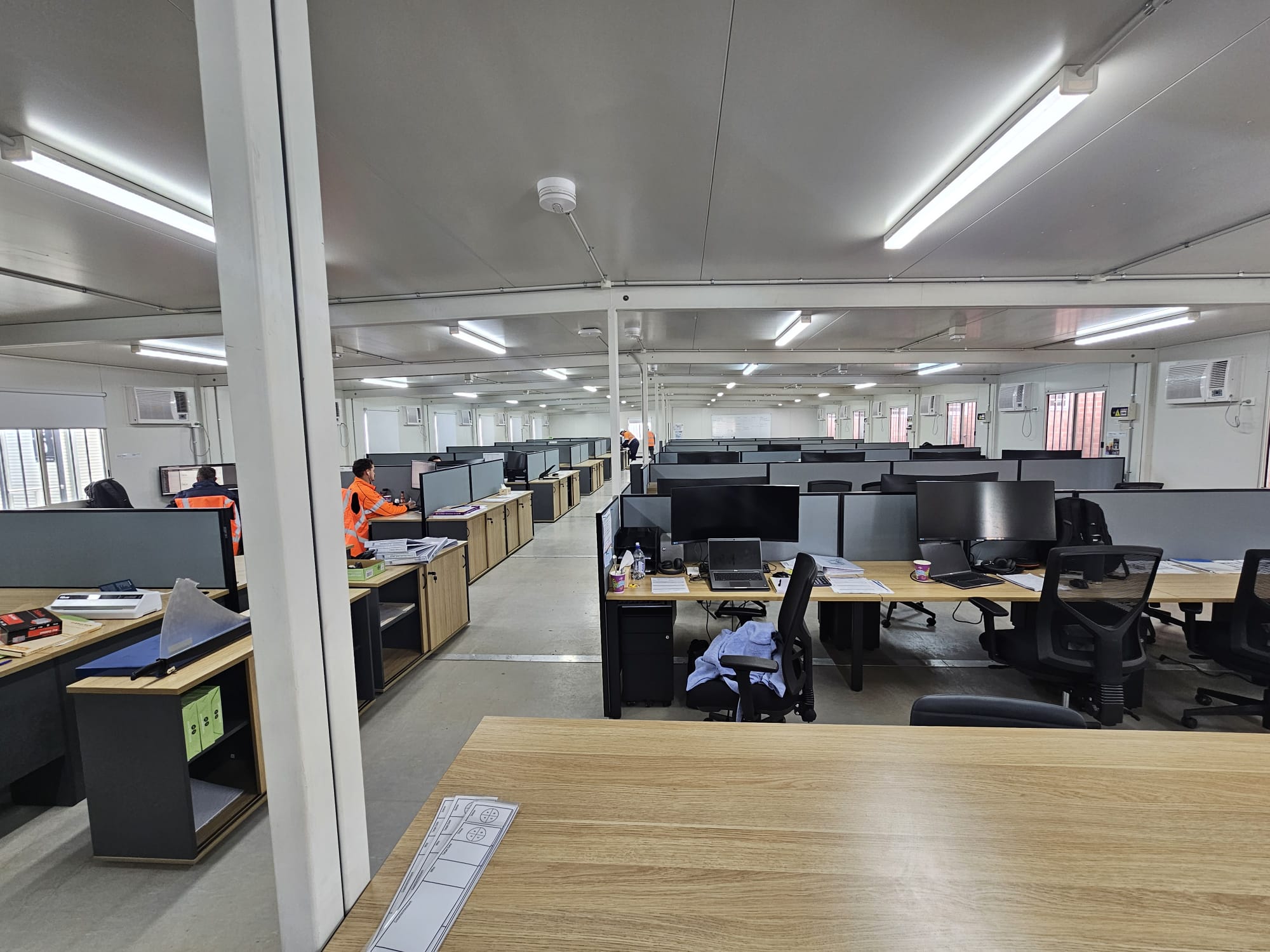 Completed office fitout at dusk
